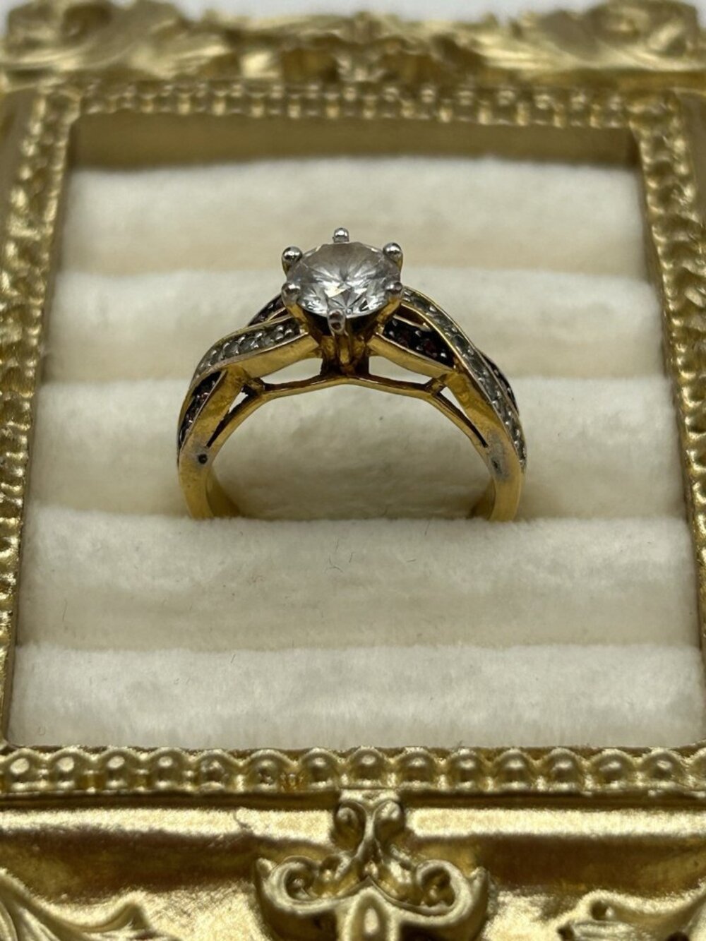 Danbury Mint Ring Purple Gold Tone Size 7 Personalize Name Anna Birthstone Gift - Picture 5 of 14